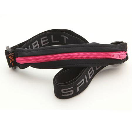 SPIbelt Original Small Personal Item Belt, Black Fabric/Hot Pink Zipper
