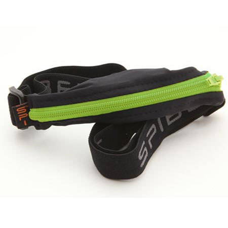SPIbelt Original Small Personal Item Belt, Black Fabric/Lime Zipper