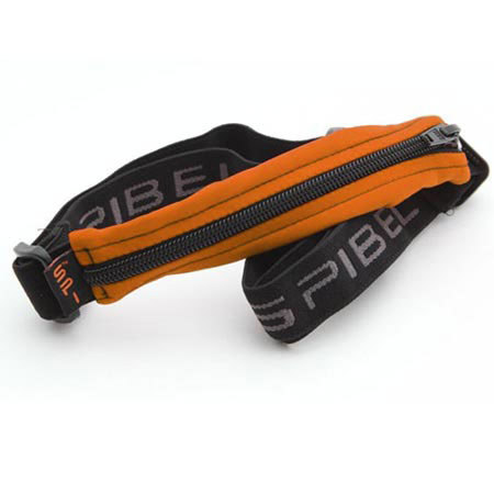 SPIbelt Original Small Personal Item Belt, Orange Fabric/Black Zipper