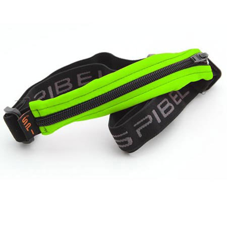 SPIbelt Original Small Personal Item Belt, Lime Fabric/Black Zipper