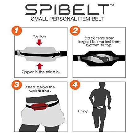 SPIbelt Original Small Personal Item Belt, Purple Fabric/Black Zipper