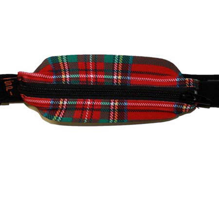 SPIbelt Adult SPIbelt, Red Plaid Fabric/Black Zipper/Logo Band