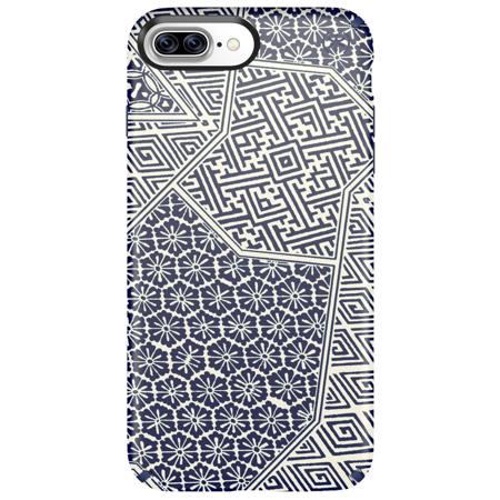 Speck Presidio Inked Case for iPhone 7 Plus, Shibori Tile Blue Matte/Marine Blue