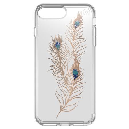 Speck Presidio Print Case for iPhone 7 Plus, Showyfeather Gold/Clear