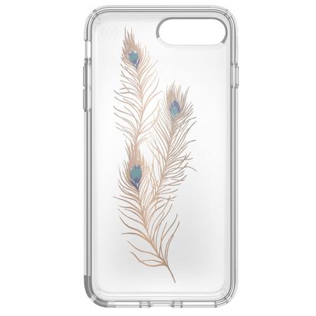Speck Presidio Print Case for iPhone 7 Plus, Showyfeather Gold/Clear