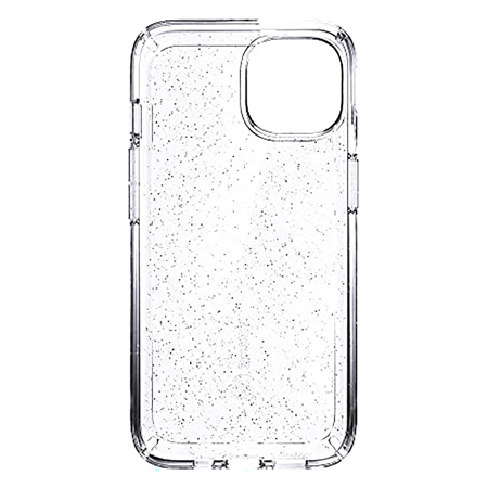 Speck GemShell Glitter Case for Apple iPhone 13, Clear/Platinum Glitter