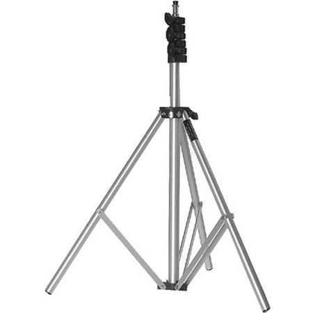 SP Studio Systems 8' Air Cushioned Lightstand with 5/8" Mounting Stud, 4 Sections with 3 Risers, Black.