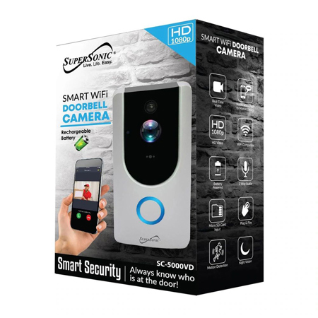Supersonic Smart WiFi Doorbell Camera with Smart Motion Security System