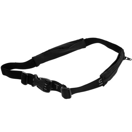 SPIbelt Dual Pocket Water Resistant Sports Belt, Black, Logo Band