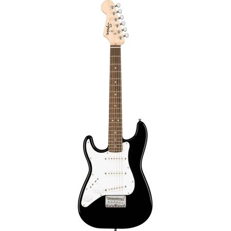Squier Mini Stratocaster Left-Handed Electric Guitar, Laurel Fingerboard,  Black