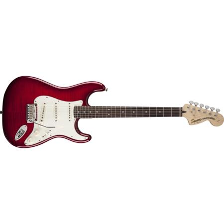 Squier Standard Strat Flame Maple Top FMT Electric Guitar 22 Frets C Shape Neck Rosewood Fingerboard Passive Pickup Gloss Polyurethane Crimson