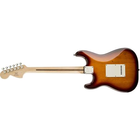 Squier Standard Stratocaster Beginner Guitar, Flame Maple Top, Amber Sunburst