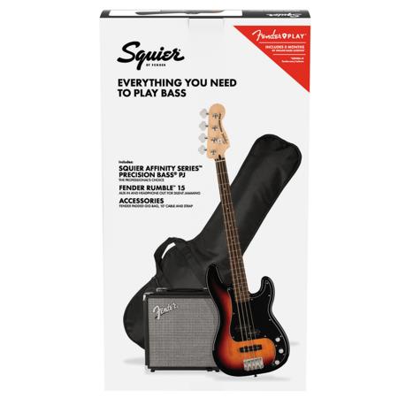 Squier Affinity Precision Bass PJ Guitar Pack w/Rumble 15 Amp