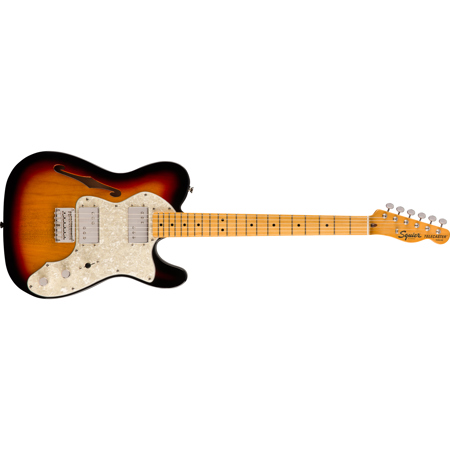 Squier Classic Vibe '70s Telecaster Thinline Electric Guitar, 3-Tone Sunburst