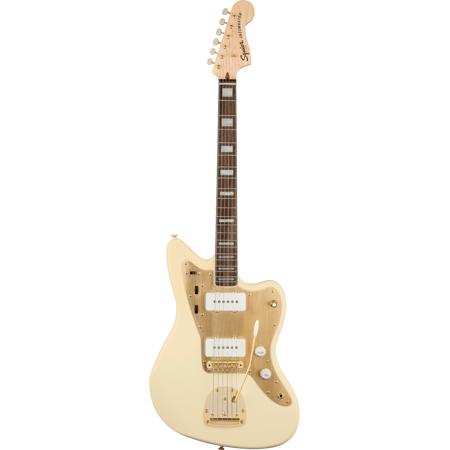 Squier 40th Anniversary Gold Edition Jazzmaster Electric Guitar, Olympic White