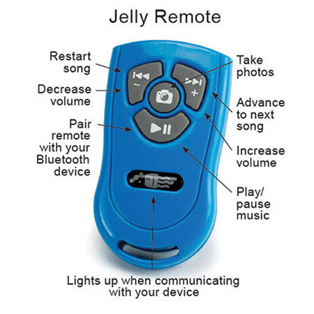 Square Jellyfish Jelly Bluetooth 4-Button Remote for Smartphone and Tablet