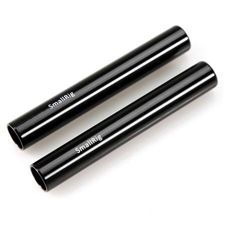 SmallRig 15mm Black Aluminum Alloy Rod Pair, M12 Thread, 4"