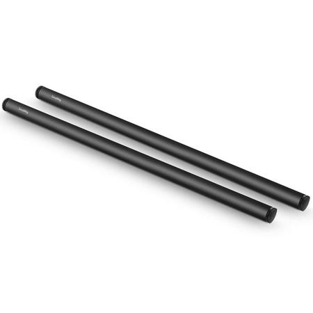 SmallRig 15mm Black Aluminum Alloy Rod Pair, M12 Thread, 16"