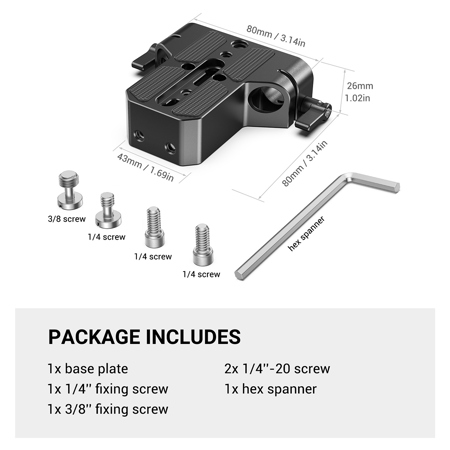 SmallRig Baseplate 1674 | Double Pince Tige 15mm Pour Caméra Sony Panasonic