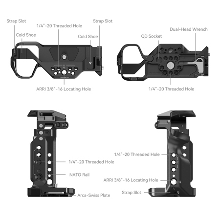 SmallRig Full Camera Cage for Sony Alpha 7 III and Alpha 7R III 2087D