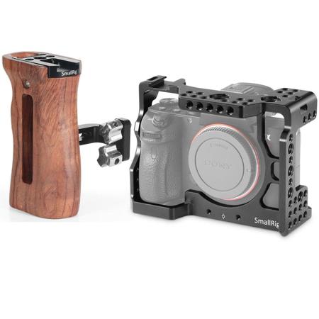 SmallRig Wooden Universal Side Handle W/SmallRig Camera Cage for Sony A7RIII/A7m