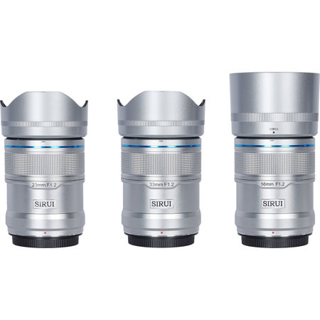 Sirui Sniper Series 3-Lens Set with 23mm, 33mm and 56mm f/1.2 Lenses Silver Sony E