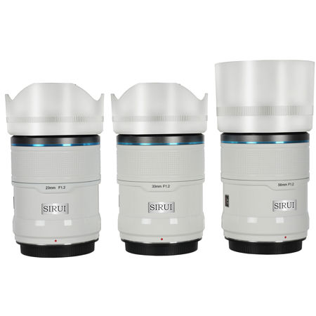 Sirui Sniper Series 3-Lens Set with 23mm, 33mm and 56mm f/1.2 Lenses White Sony E