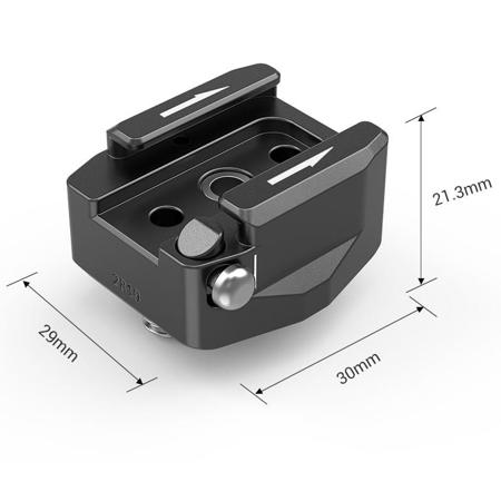 SmallRig Rotatable Cold Shoe Mount Adapter, Two 1/4"-20 Screws