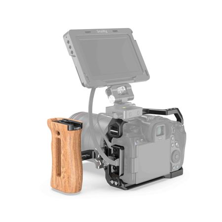SmallRig Full Camera Cage and Wooden Side Handle Kit for Canon EOS R5/R6/R5 C