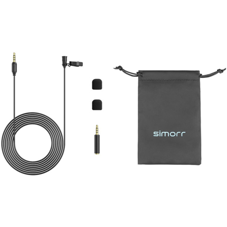 SmallRig 3388 Simorr Wave L1 3.5mm Omni-Directional Lavalier Microphone, Black