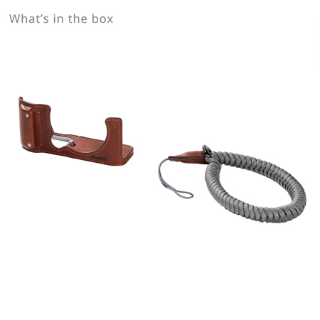 SmallRig Leather Half Case with Wrist Strap for Fujifilm X-M5 Camera, Brown
