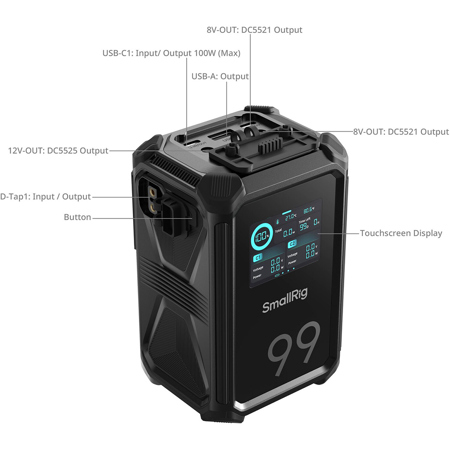 SmallRig X99 99Wh 14.54V 6800mAh X-Touch Triple-Proof Li-Ion V