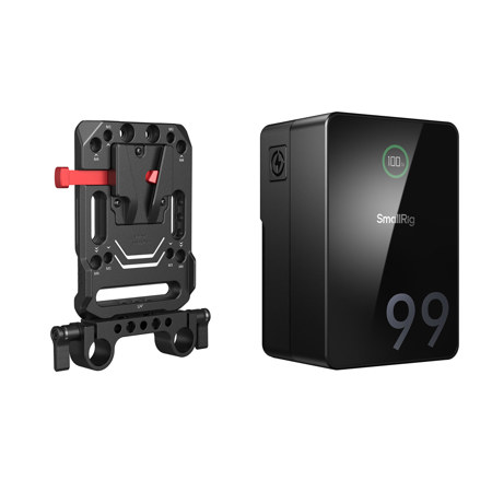 SmallRig VB99 Pro Mini Rechargeable V-Mount Battery with 15mm Dual Rod Clamp Battery Plate