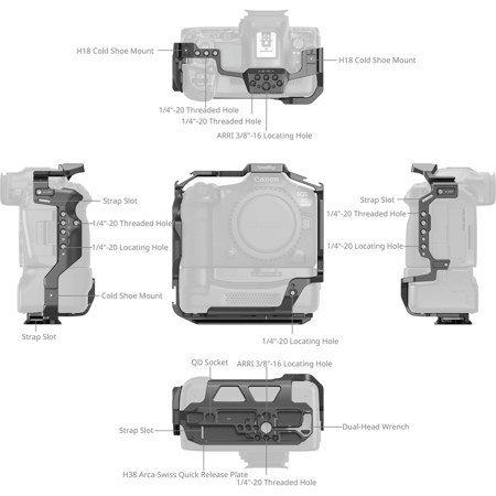 SmallRig Full Camera Cage for EOS R5 Mark II, Requires CF-R20EP