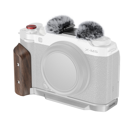 SmallRig L-Shape Mount Plate with Wooden Handle for Fujifilm X-M5 Camera, Silver