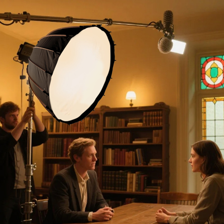 Softbox Parabolique SmallRig FP-90 35.4 Avec Monture Bowens - Lumière Douce, Pliable, Grille Et Diffuseurs Inclus, Pour éclairage Photo/vidéo Pro