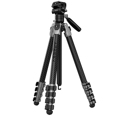 SmallRig AP255Pro 5-Section Carbon Fiber Portable Video Tripod, Black