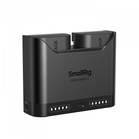 SmallRig 2x LP-E6P 18.1Wh 7.2V 2520mAh Camera Battery with Dual Charger, Black