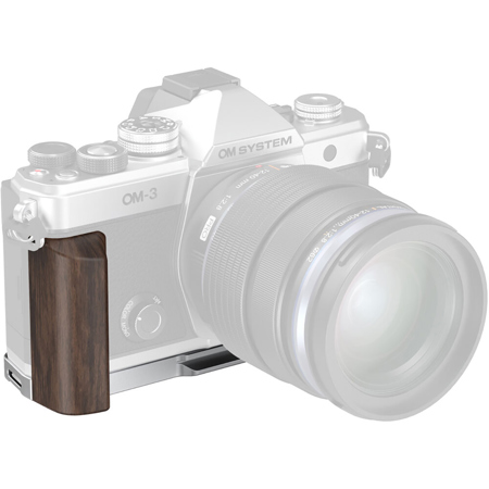 SmallRig L-Shaped Mount Plate with Wooden Handle for OM SYSTEM OM-3 Camera