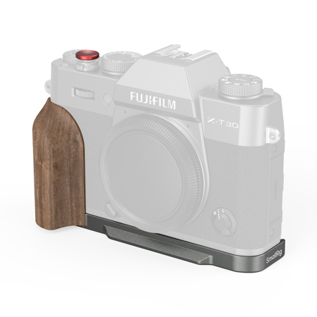SmallRig L-Shaped Mount Plate w/Wooden Handle for X-T30 Series, Charcoal Silver
