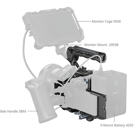 SmallRig Full Camera Cage Kit with Battery Plate & Top Handle for