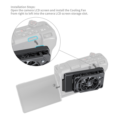 SmallRig Cooling Fan for Nikon ZR Camera, Black 5874