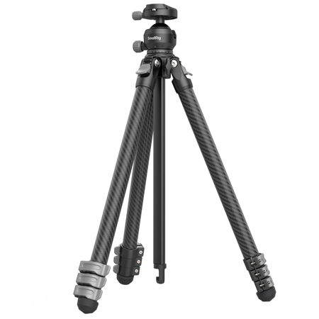 SmallRig 4-Section Carbon Fiber Portable Travel Tripod with Ball Head, Black