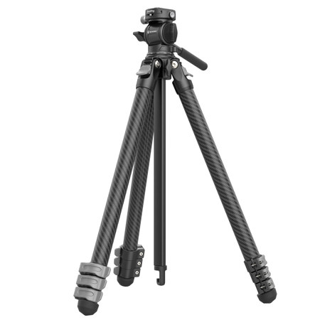 SmallRig 4-Section Carbon Fiber Portable Travel Tripod with Fluid Head, Black