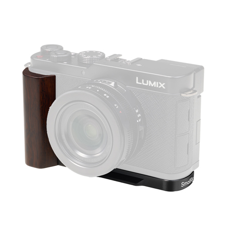 SmallRig L-Shaped Mount Plate with Wooden Handle for LUMIX L10 Camera, Black