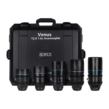 Sirui Venus 35mm, 50mm, 75mm, 100mm and 150mm T2.9 1.6x Anamorphic Lens Kit