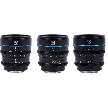 Sirui Night Walker T1.2 S35 Cine Lens Black 24mm, 35mm, 55mm Set L Mount