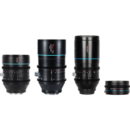 Sirui Venus 35mm, 75mm and 150mm T2.9 1.6x Anamorphic Lens Kit w/1.25x Adapter L Mount