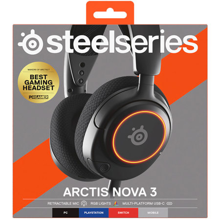 SteelSeries Arctis Nova 3 Wired RGB Gaming Headset for PC, PS4|5