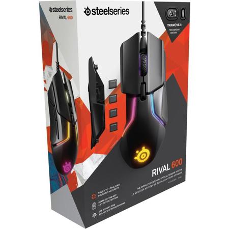 SteelSeries Rival 600 Gaming Mouse with 6.5' Cable, 8-Zone RGB